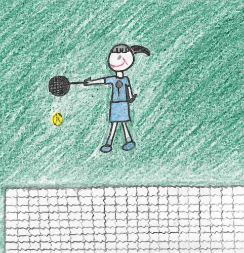 Mariam(10)UnitedArabEmirates PLAYING TENNIS 